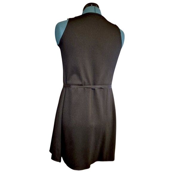 CHLOE COLETTE Bliss Wrap Mini Dress Vest black ruffle Size M Goth Luxe Styling - Picture 7 of 7